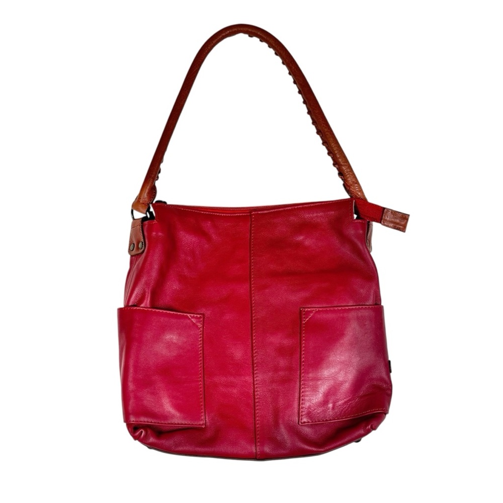 Sundance Red Hobo Genuine Leather Bag Made in Italy